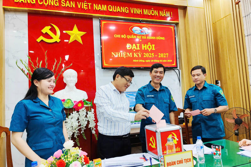 Đại hội Chi bộ Quân sự xã Hành Dũng, nhiệm kỳ 2025 - 2027